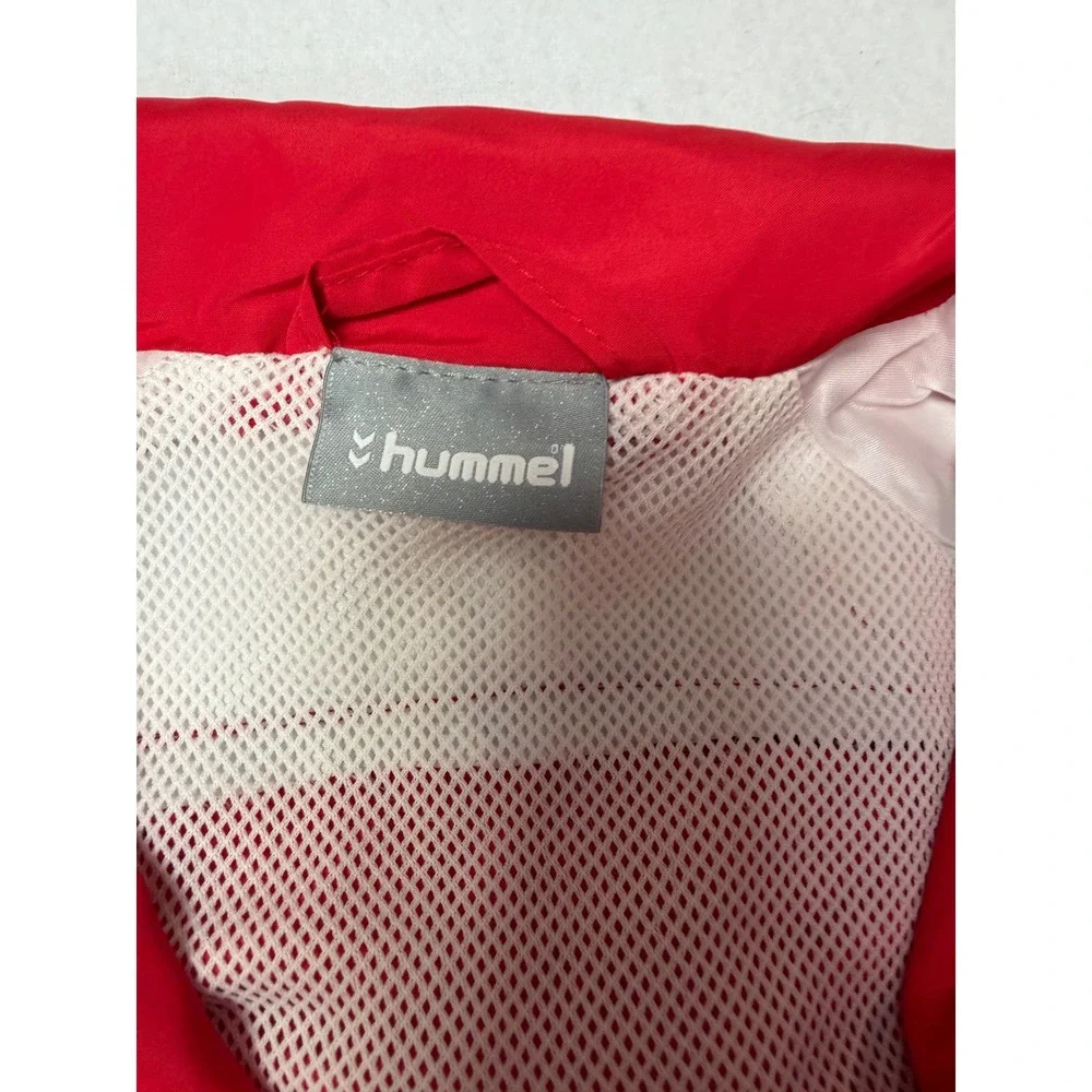 Hummel Red White Full Zip Track Jacket Youth XL 51-004 Sporty Windbreaker